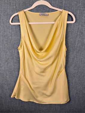 SIMKHAI Drape Neck Nubia Tank Top in Yellow Size 10